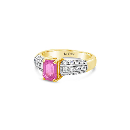 Le Vian Grand Sample Sale Ring featuring Bubble Gum Pink Sapphire  set in 14K Honey Gold - BirthStone.com