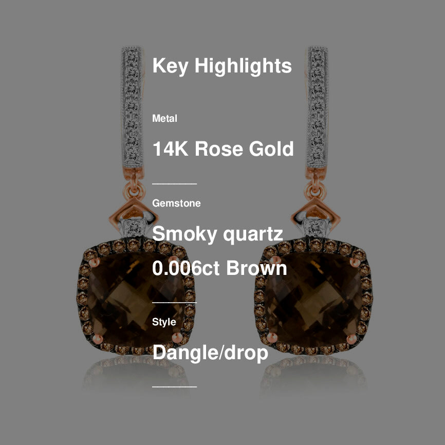 Le Vian Grand Sample Sale Earrings featuring Chocolate Quartz Chocolate Diamonds, Vanilla Diamonds set in 14K Strawberry Gold
