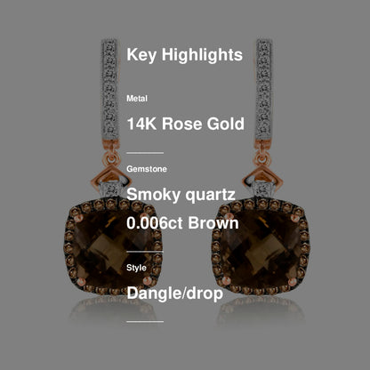 Le Vian Grand Sample Sale Earrings featuring Chocolate Quartz Chocolate Diamonds, Vanilla Diamonds set in 14K Strawberry Gold