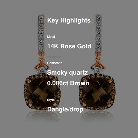 Le Vian Grand Sample Sale Earrings featuring Chocolate Quartz Chocolate Diamonds, Vanilla Diamonds set in 14K Strawberry Gold