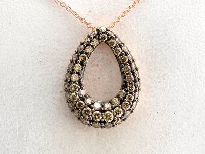 14K STRAWBERRY GOLD DIAMOND  PENDANT