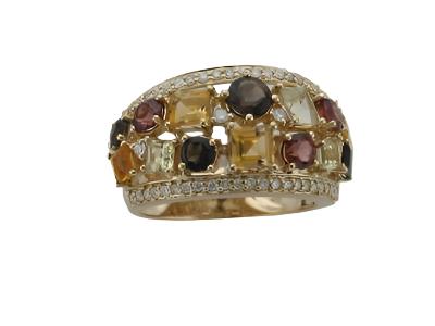 Le Vian Ring featuring Multicolor Semiprecious Vanilla Diamonds set in 14K Honey Gold - BirthStone.com