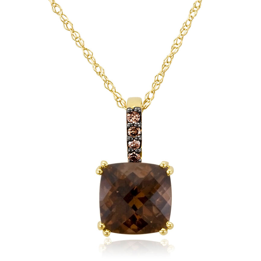 Le Vian Grand Sample Sale Pendant featuring Chocolate Quartz Chocolate Diamonds set in 14K Honey Gold - BirthStone.com