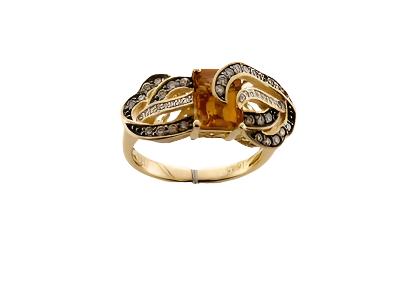 Le Vian Grand Sample Sale Ring featuring Cinnamon Citrine Chocolate Diamonds, Vanilla Diamonds set in 14K Honey Gold - BirthStone.com