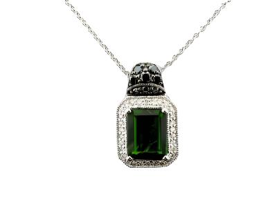 Le Vian Grand Sample Sale Pendant featuring Pistachio Diopside Blackberry Diamonds, Vanilla Diamonds set in 14K Vanilla Gold - BirthStone.com