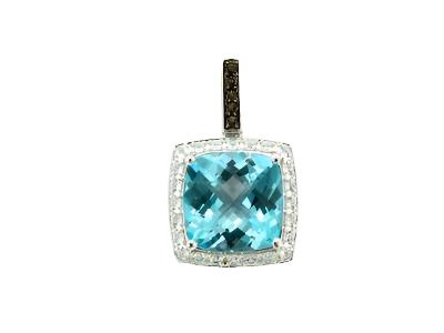 Le Vian Grand Sample Sale Pendant featuring Blue Topaz, Vanilla Topaz, Chocolate Quartz set in 14K Vanilla Gold - BirthStone.com