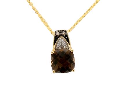 Le Vian Grand Sample Sale Pendant featuring Chocolate Quartz Chocolate Diamonds, Vanilla Diamonds set in 14K Honey Gold - BirthStone.com