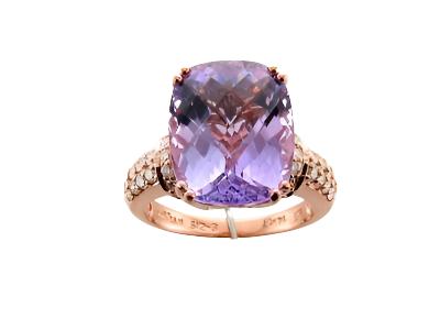 Le Vian Grand Sample Sale Ring featuring Grape Amethyst Vanilla Diamonds set in 14K Strawberry Gold - BirthStone.com