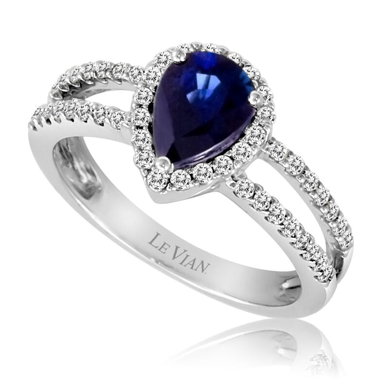 Le Vian Grand Sample Sale Ring featuring Blueberry Sapphire Vanilla Diamonds set in 14K Vanilla Gold - BirthStone.com