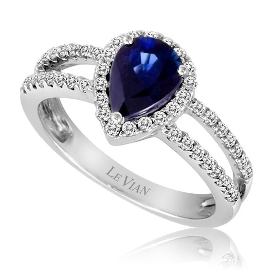 Le Vian Grand Sample Sale Ring featuring Blueberry Sapphire Vanilla Diamonds set in 14K Vanilla Gold - BirthStone.com