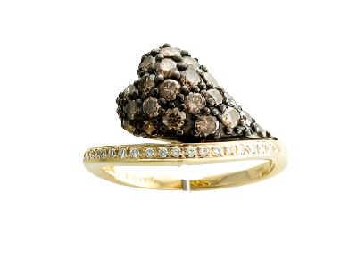 Le Vian Grand Sample Sale Ring featuring Chocolate Diamonds, Vanilla Diamonds set in 14K Honey Gold - BirthStone.com