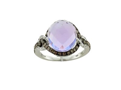 Le Vian Grand Sample Sale Ring featuring Grape Amethyst Chocolate Diamonds, Vanilla Diamonds set in 14K Vanilla Gold - BirthStone.com