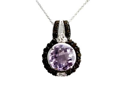 Le Vian Grand Sample Sale Pendant featuring Cotton Candy Amethyst, Vanilla Topaz, Chocolate Quartz set in 14K Vanilla Gold - BirthStone.com