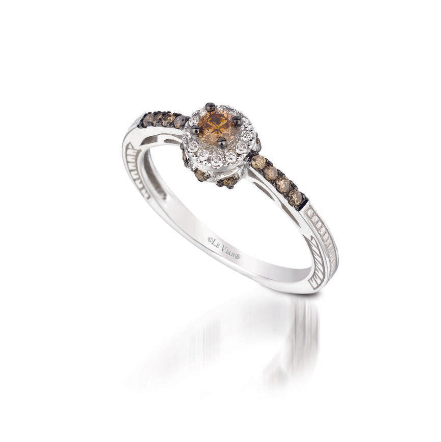 Le Vian Grand Sample Sale Ring featuring Chocolate Diamonds, Vanilla Diamonds set in 14K Vanilla Gold - BirthStone.com