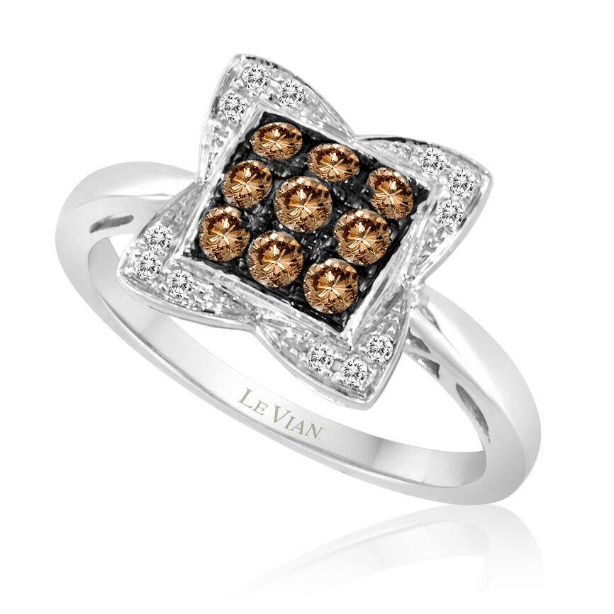 Le Vian Grand Sample Sale Ring featuring Chocolate Diamonds, Vanilla Diamonds set in 14K Vanilla Gold - BirthStone.com