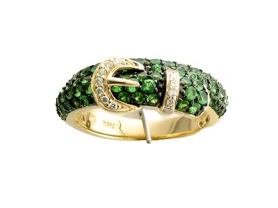 Le Vian Ring featuring Forest Green Tsavorite Vanilla Diamonds set in 14K Honey Gold - BirthStone.com