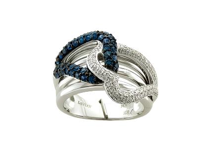 Le Vian Ring featuring Cornflower Sapphire Vanilla Diamonds set in 14K Vanilla Gold - BirthStone.com