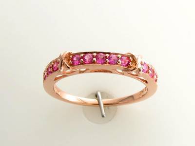 14K STRAWBERRY GOLD PINK SAPPHIRE RING