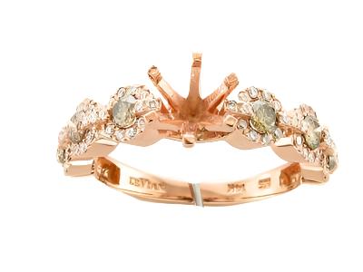 Le Vian Bridal Ring featuring Chocolate Diamonds, Vanilla Diamonds set in 14K Strawberry Gold - BirthStone.com