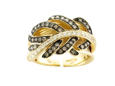 Le Vian Grand Sample Sale Ring featuring Vanilla Diamonds, Chocolate Diamonds set in 14K Honey Gold - BirthStone.com