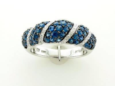 Le Vian Grand Sample Sale Ring featuring Cornflower Sapphire Vanilla Diamonds set in 14K Vanilla Gold - BirthStone.com