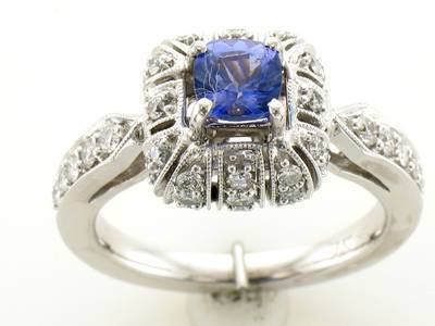 Le Vian Grand Sample Sale Ring featuring Blueberry Tanzanite Vanilla Diamonds set in 18K Vanilla Gold - BirthStone.com