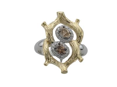 Le Vian Grand Sample Sale Ring featuring Chocolate Diamonds, Vanilla Diamonds set in 14K Two Tone Gold - BirthStone.com