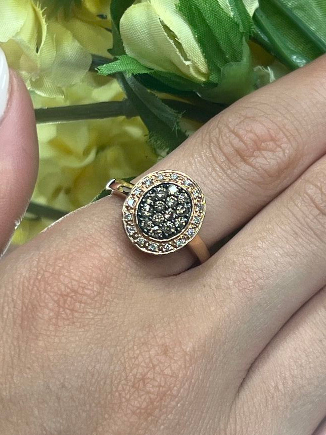 14K STRAWBERRY GOLD DIAMOND  RING