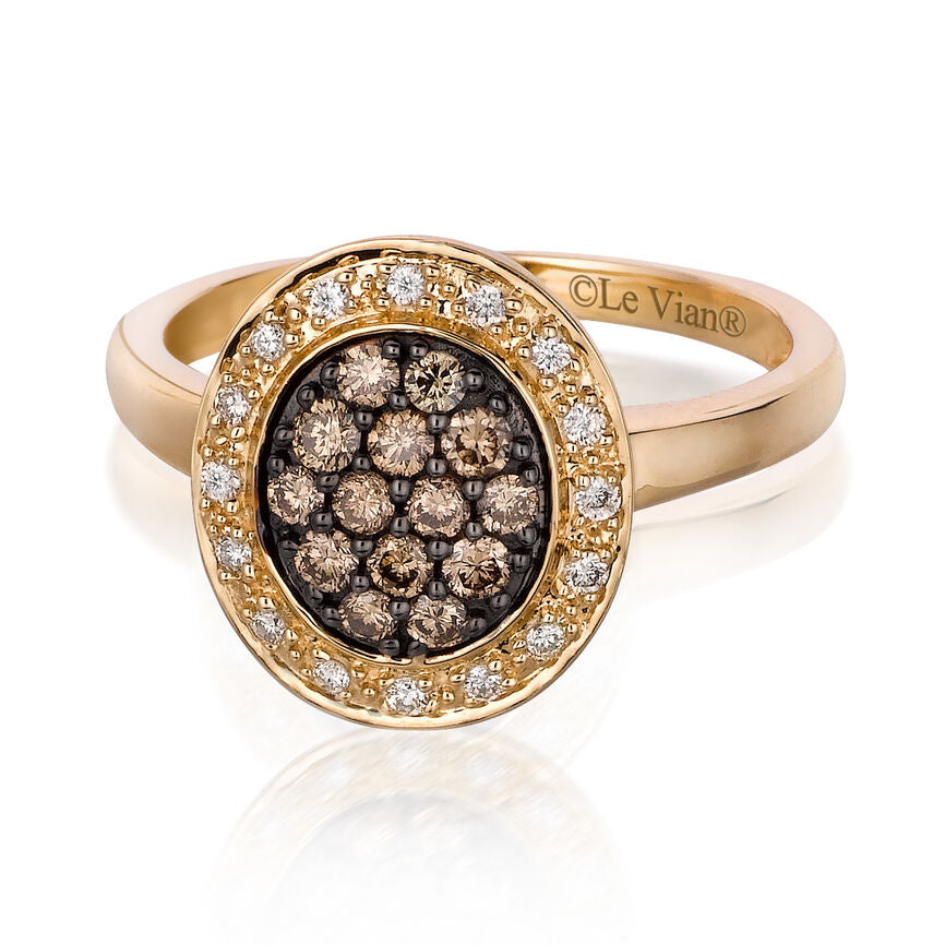 14K STRAWBERRY GOLD DIAMOND  RING