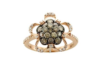 14K STRAWBERRY GOLD DIAMOND  RING