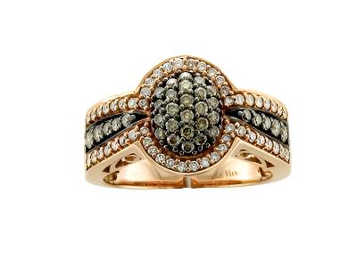 14K STRAWBERRY GOLD DIAMOND  RING