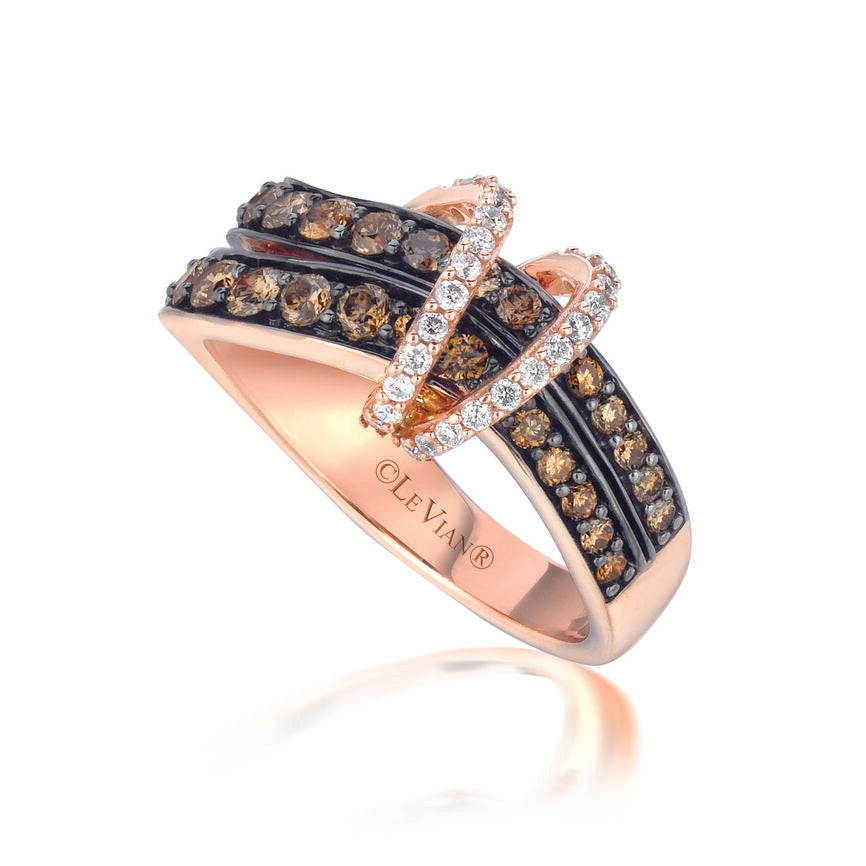 14K STRAWBERRY GOLD DIAMOND  RING