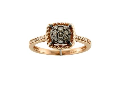 14K STRAWBERRY GOLD DIAMOND  RING