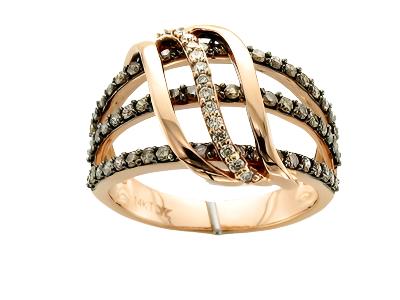 Le Vian Grand Sample Sale Ring featuring Chocolate Diamonds, Vanilla Diamonds set in 14K Strawberry Gold - BirthStone.com