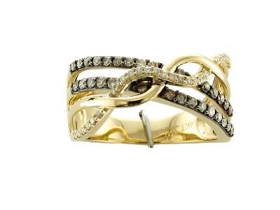 Le Vian Grand Sample Sale Ring featuring Chocolate Diamonds, Vanilla Diamonds set in 14K Honey Gold - BirthStone.com