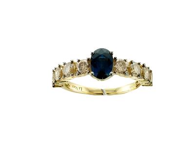 Le Vian Ring featuring Blueberry Sapphire Chocolate Diamonds, Vanilla Diamonds set in 14K Honey Gold - BirthStone.com