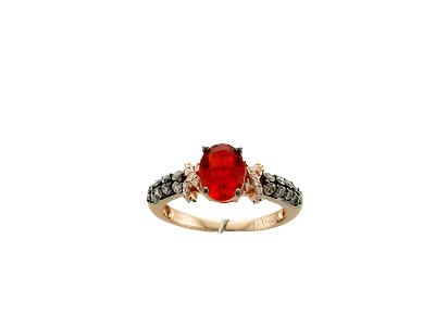 Le Vian Ring featuring Neon Tangerine Fire Opal Chocolate Diamonds, Vanilla Diamonds set in 14K Strawberry Gold - BirthStone.com