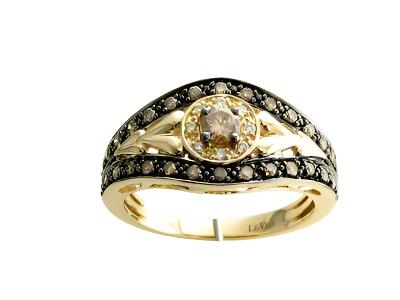 Le Vian Grand Sample Sale Ring featuring Chocolate Diamonds, Vanilla Diamonds set in 14K Honey Gold - BirthStone.com