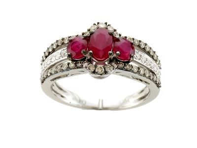 Le Vian Grand Sample Sale Ring featuring Passion Ruby Chocolate Diamonds, Vanilla Diamonds set in 14K Vanilla Gold - BirthStone.com