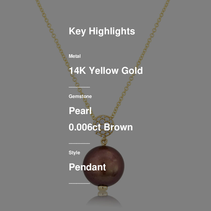 Le Vian Grand Sample Sale Pendant featuring Chocolate Pearls Vanilla Diamonds set in 14K Honey Gold