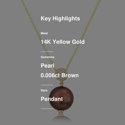 Le Vian Grand Sample Sale Pendant featuring Chocolate Pearls Vanilla Diamonds set in 14K Honey Gold