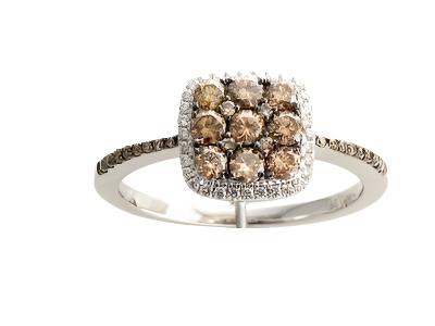 Le Vian Grand Sample Sale Ring featuring Chocolate Diamonds, Vanilla Diamonds set in 14K Vanilla Gold - BirthStone.com