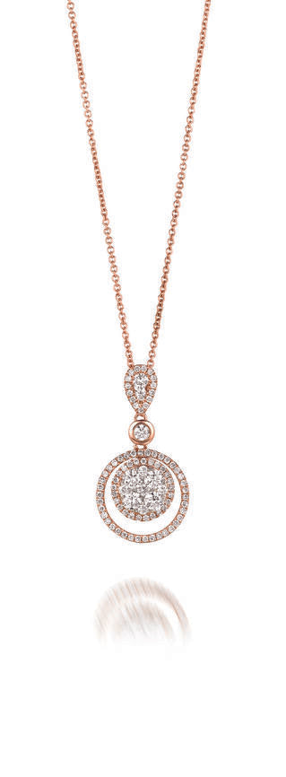 14K STRAWBERRY GOLD DIAMOND  PENDANT