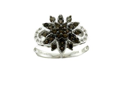 1/2 cts Chocolate Smoky Quartz Cocktail Ring in 14K White Gold by Le Vian - BirthStone.com