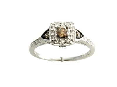 3/8 cts Chocolate Diamond Cocktail Ring in 14K White Gold by Le Vian - BirthStone.com