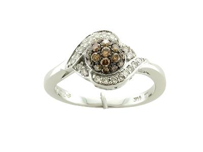 1/3 cts Chocolate Diamond Cocktail Ring in 14K White Gold by Le Vian - BirthStone.com