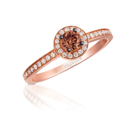 14K STRAWBERRY GOLD DIAMOND  RING