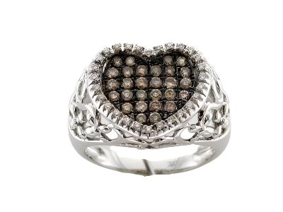 5/8 cts Chocolate Diamond Cocktail Ring in 14K White Gold by Le Vian - BirthStone.com