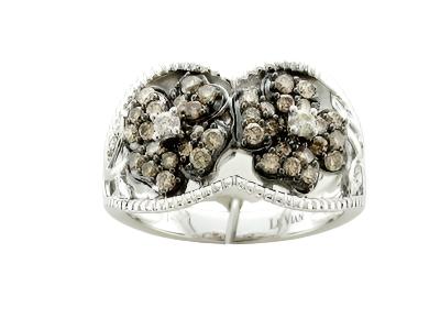 2/3 cts Chocolate Diamond Cocktail Ring in 14K White Gold by Le Vian - BirthStone.com