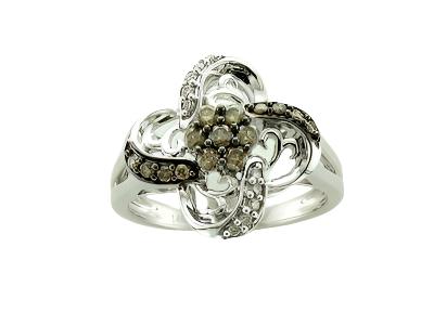 3/8 cts Chocolate Diamond Cocktail Ring in 14K White Gold by Le Vian - BirthStone.com